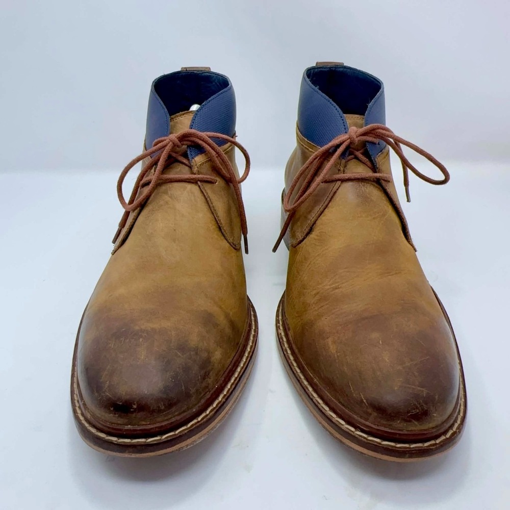 Cole Haan Colton Chukka Boots Mens 10.5M Brown Leather Blue Collar C11771 Office - Picture 5 of 12